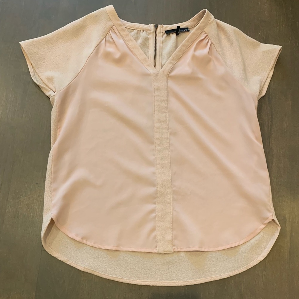 Ro & De Pink Zippered Top